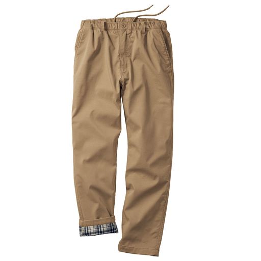 25%OFF【メンズ】 ストレッチ・裏フリースツイルイージーパンツ・裏側チェック柄フリースが吸湿発熱/パンツリサーチ該当商品 - セシール ■カラー：ベージュ ■サイズ：3L(股下72)