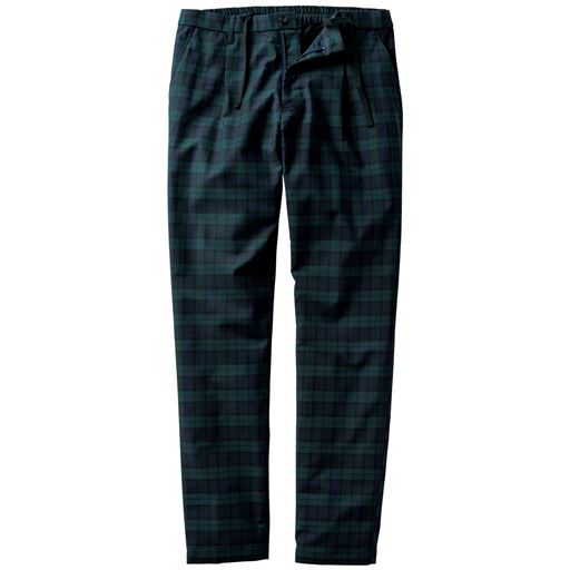 30%OFF【メンズ】 はっ水・ストレッチ・先染めチェック柄テーパードイージーパンツ/パンツリサーチ該当商品 ■カラー:ネイビー系 ■サイズ:LL(股下72),5L(股下72)