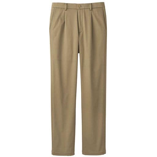 30%OFF【メンズ】 ストレッチ・裏ベロアフリースチノパンツ(ワンタックタイプ)/パンツリサーチ該当商品 ■カラー：オークベージュ ■サイズ：79(股下78)