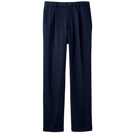 30%OFF【メンズ】 ストレッチ・裏ベロアフリースチノパンツ(ワンタックタイプ)/パンツリサーチ該当商品 - セシール ■カラー：ネイビー ■サイズ：76(股下75),79(股下78)