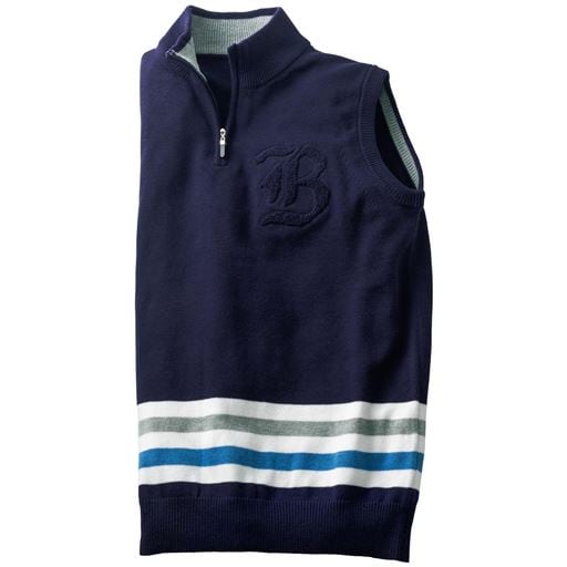 25%OFF【メンズ】 洗える・ウール混ニットハーフジップベスト ■カラー：ネイビー系 ■サイズ：M,L,LL,3L,5L