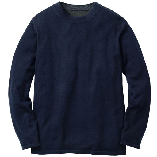 30%OFF【メンズ】 ウール混・ダブルフェイスハイネックニット ■カラー：ネイビー ■サイズ：M