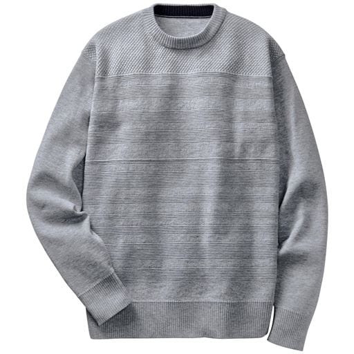 25%OFF【メンズ】 おうちで洗える、地柄編みニットセーター - セシール ■カラー：グレー ■サイズ：5L,3L