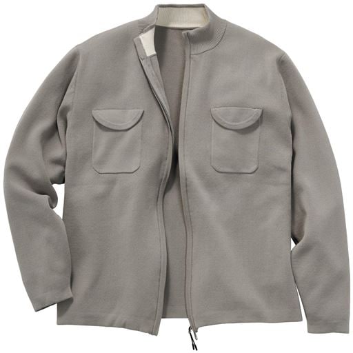 50%OFF【メンズ】 洗える・着心地さらりジップアップニットブルゾン - セシール ■カラー：グレー ■サイズ：M,L,LL