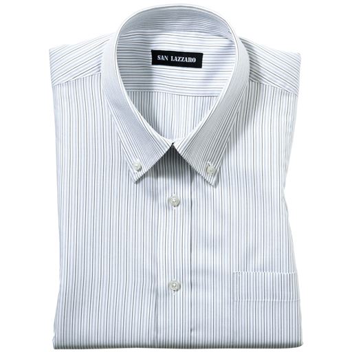 形態安定Yシャツ(長袖)/出張・洗い替え対策 | ストライプB(ボタンダウン衿)