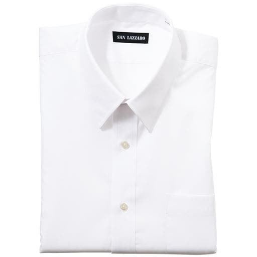 ＜セシール＞【メンズ】 形態安定Yシャツ(半袖)/出張・洗い替え対策 ■カラー：ホワイトA(レギュラー衿) ■サイズ：S(80〜88)