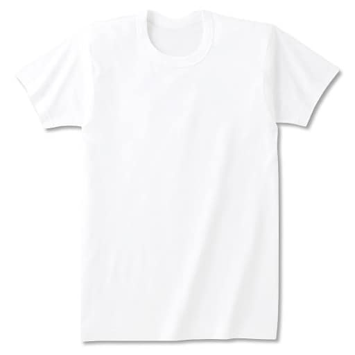 ＜セシール＞【メンズ】 男の綿100%半袖クルーネック(5枚組) - セシール ■カラー：ホワイト ■サイズ：MLLL3L4L画像