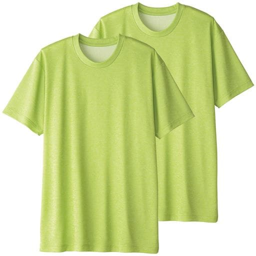【メンズ】 2枚組 クルーネックメッシュTシャツ/ドライ(半袖) ■カラー：グリーン ■サイズ：3L,5L