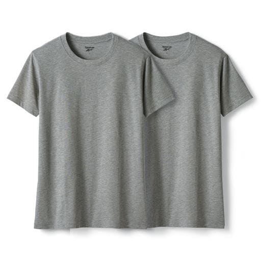 【メンズ】 同色2枚組半袖インナーシャツ(Reebok) - セシール ■カラー：グレーモク ■サイズ：L,LL