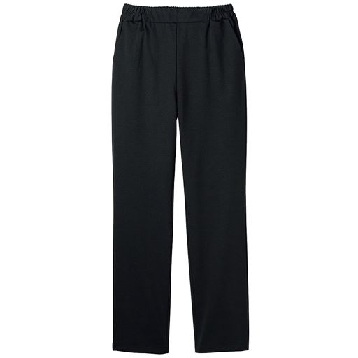 40%OFF【レディース】 毛玉になりにくいカットソーパンツ(ストレート)(なめらかな表面感)(洗濯機OK) ■カラー:ブラック ■サイズ:L(股下72)