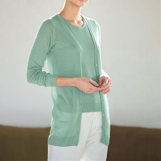 60%OFF【レディース】 ノースリーブニット(S-6L) - セシール ■カラー：アイスグリーン ■サイズ：M,L,LL,3L,4L