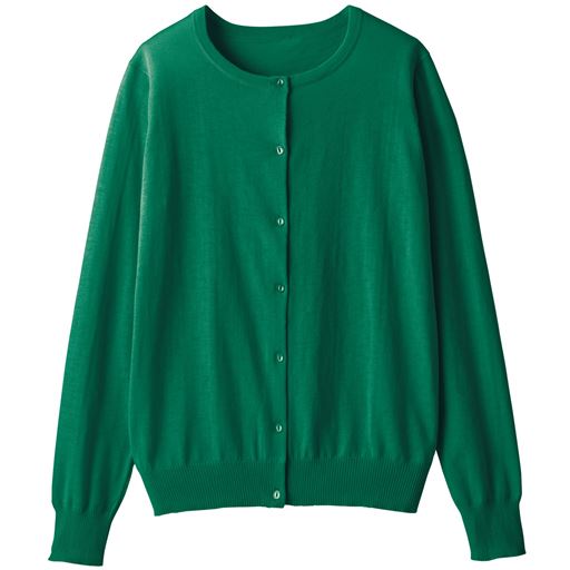 59%OFF【レディース】 UVケアカラフル クルーネックカーディガン(吸汗速乾・UVケア・洗濯機OK) ■カラー：グリーン ■サイズ：S-ロング