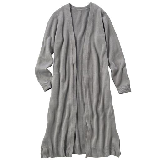69%OFF【レディース】 ロングニットカーデ - セシール ■カラー：グレー ■サイズ：S,M