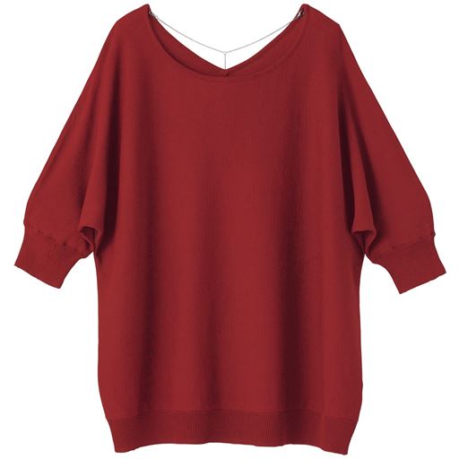 49%OFF【レディース】 バックネックレス付きニット - セシール ■カラー：レッドブラウン ■サイズ：S,M,LL