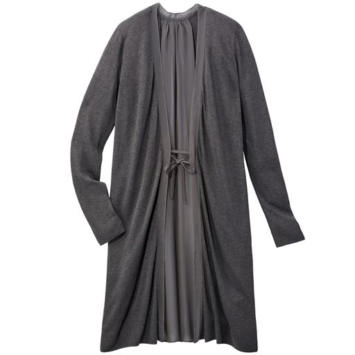 60%OFF【レディース大きいサイズ】 バックシャンニットカーディガン - セシール ■カラー：グレー ■サイズ：4L,5L