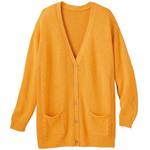 70%OFF【レディース大きいサイズ】 ニットカーディガン - セシール ■カラー：マスタード ■サイズ：4L,6L