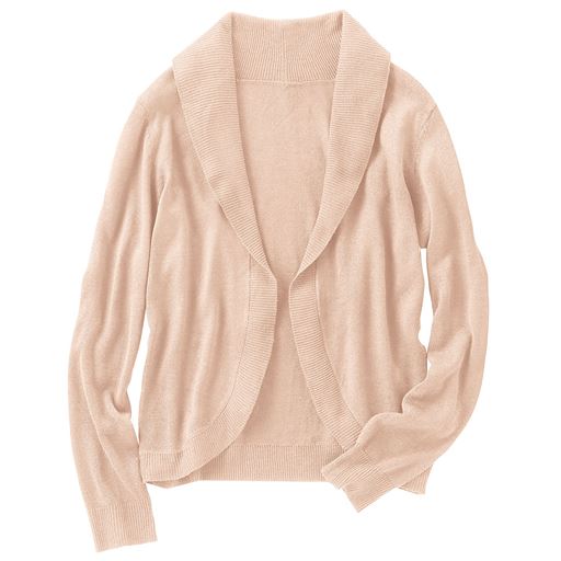 50%OFF【レディース】 ショールカラーボレロカーディガン ■カラー：スモークピンク ■サイズ：3L