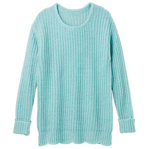 50%OFF【レディース大きいサイズ】 裾デザインニット ■カラー：サックス ■サイズ：4L