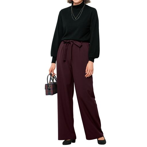60%OFF【レディース大きいサイズ】 袖ボリュームニット(トールサイズ) - セシール ■カラー：ブラック ■サイズ：LT, LLT,3LT