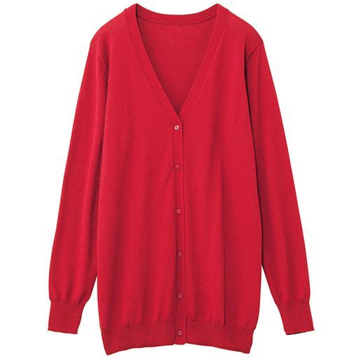 70%OFF【レディース】 UVケアカラフルVネックロングカーディガン(吸汗速乾・洗濯機OK) ■カラー：レッド ■サイズ：M,L
