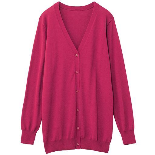 70%OFF【レディース】 UVケアカラフルVネックロングカーディガン(吸汗速乾・洗濯機OK) ■カラー：チェリーレッド ■サイズ：M