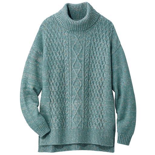 50%OFF【レディース大きいサイズ】 【ぽっちゃりさんサイズ】ミックスカラーニット - セシール ■カラー：アッシュグリーン ■サイズ：4L