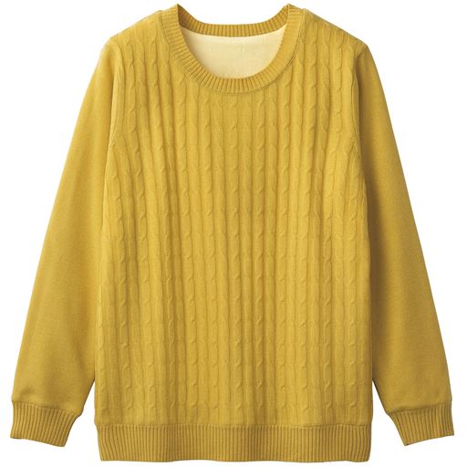 【レディース】 裏カットソーニットプルオーバー(洗濯機OK) ■カラー：イエロー ■サイズ：M,L,LL,3L