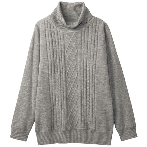 20%OFF【レディース】 裏カットソータートルネックニットプルオーバー(洗濯機OK) - セシール ■カラー：グレー ■サイズ：L