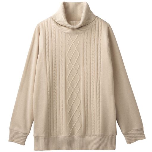 20%OFF【レディース】 裏カットソータートルネックニットプルオーバー(洗濯機OK) ■カラー：アイボリー ■サイズ：LL,3L