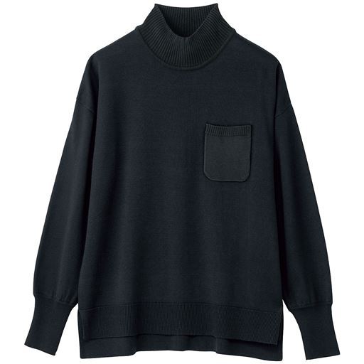 60%OFF【レディース】 テンセル&trade;繊維混ウール ハイネックプルオーバー - セシール ■カラー：ブラック ■サイズ：M,L
