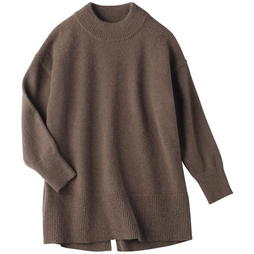 【レディース】 バックスリットハイネックプルオーバー ■カラー：モカ ■サイズ：M,L,LL,3L