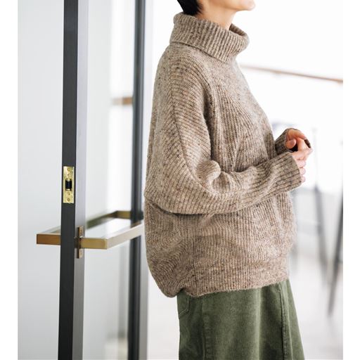 【レディース】 ふわふわドルマンニットプルオーバー ■カラー：ベージュ ■サイズ：M(79-87),L(86-94),LL(93-101),3L(100-108)