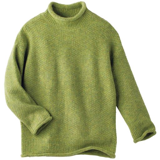 【レディース】 ふわふわハイネックニットプルオーバー ■カラー：ハーブグリーン ■サイズ：M,L,LL