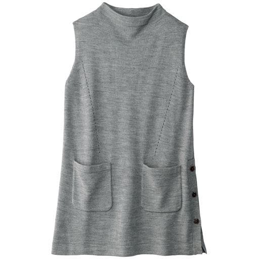 【レディース】 ニットベスト ■カラー：ミックスグレー ■サイズ：M,L,LL,3L