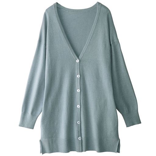 【レディース】 ニットカーディガン ■カラー：ブルーグレー ■サイズ：M,L,LL,3L