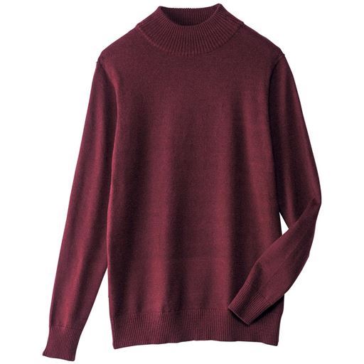 【レディース】 ハイネックニットプルオーバー ■カラー：ワイン ■サイズ：M,L,LL