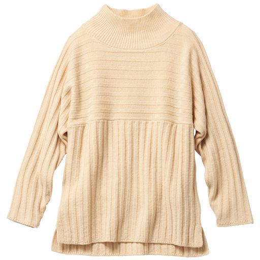 【レディース】 切り替えニットプルオーバー - セシール ■カラー：アイボリー ■サイズ：3L