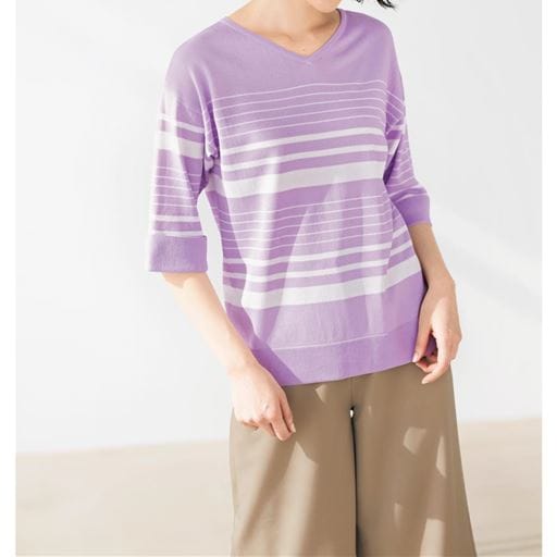 80%OFF【レディース】 マルチボーダーニット - セシール 