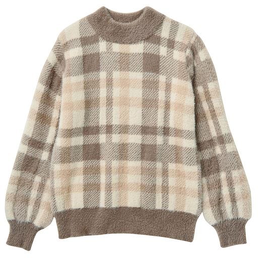 50%OFF【レディース】 チェック柄ニットプルオーバー - セシール 