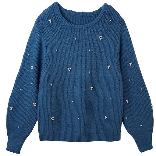 70%OFF【レディース大きいサイズ】 【ぽっちゃりさんサイズ】あったか♪パール調装飾ニット - セシール 