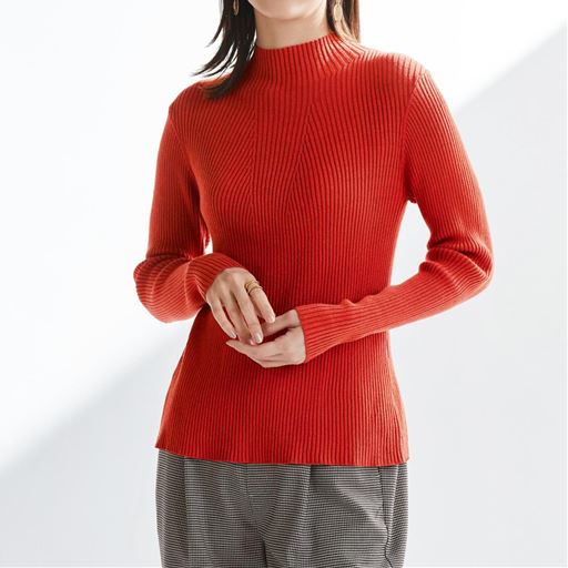 40%OFF【レディース】 細見えリブニットプルオーバー - セシール 