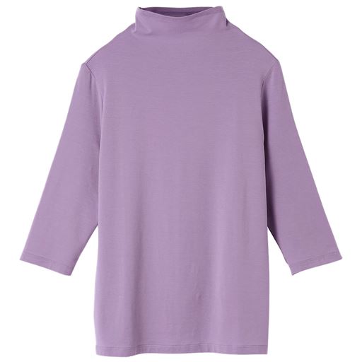 47%OFF【レディース】 テンセル&trade;繊維混ボトルネック七分袖Tシャツ(日本製) - セシール ■カラー：ライトバイオレット ■サイズ：S