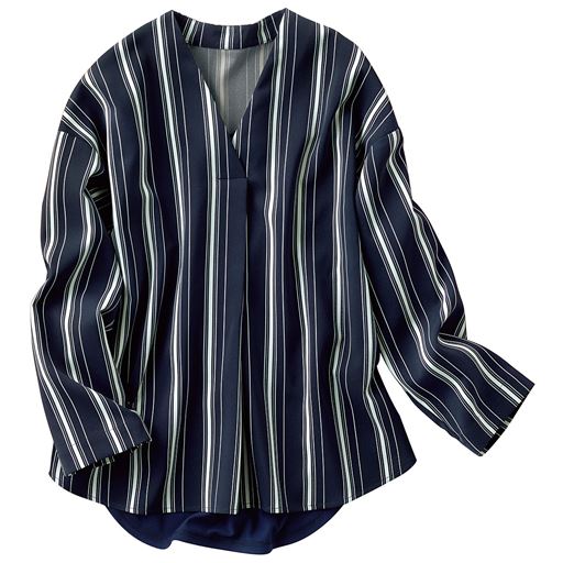 70%OFF【レディース】 異素材使いVネックブラウス ■カラー：B ■サイズ：S,M