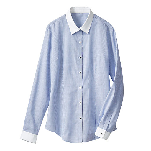 形態安定クレリックシャツ(長袖)(抗菌防臭・UVカット)