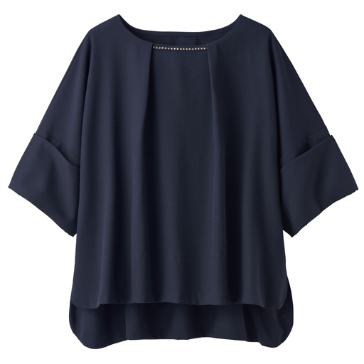 69%OFF【レディース】 ワイドスリーブブラウス ■カラー：ネイビー ■サイズ：S,M,L