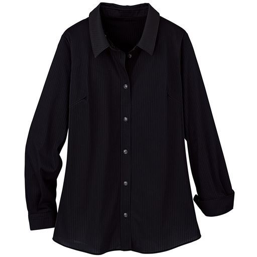 45%OFF【レディース大きいサイズ】 【ぽっちゃりさんサイズ】カットソーシャツ(長袖)(UVカット・抗菌防臭・吸汗速乾) グラマー用サイズ有(胸のサイズで選べる) - セシール ■カラー：ブラック ■サイズ：5L+(F・Gカップ相当対応)