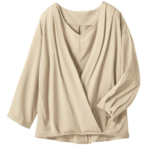 70%OFF【レディース】 タックブラウス ■カラー：ペールベージュ ■サイズ：S,M