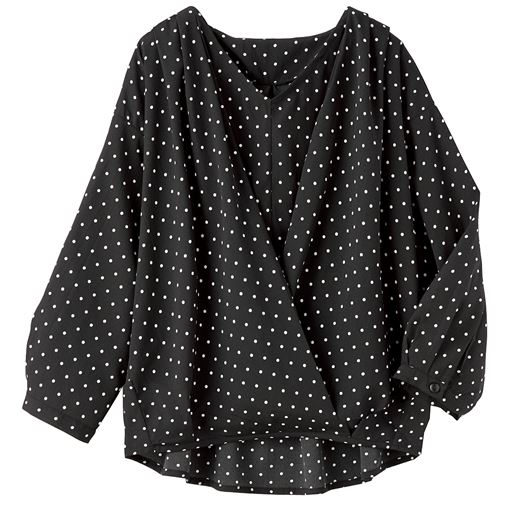 70%OFF【レディース】 タックブラウス - セシール ■カラー：ドット ■サイズ：M