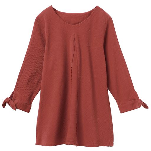 70%OFF【レディース】 リボンスリーブフレアブラウス - セシール ■カラー：ダルオレンジ ■サイズ：S,M,L