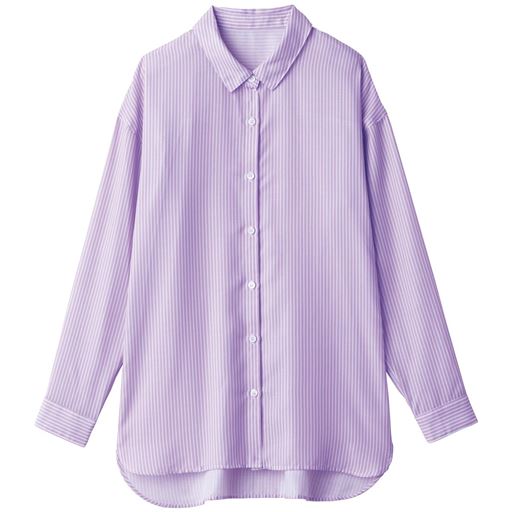 60%OFF【レディース大きいサイズ】 【ぽっちゃりさんサイズ】エアリーツイルチュニック丈シャツ ■カラー：ラベンダー ■サイズ：LL,3L,4L